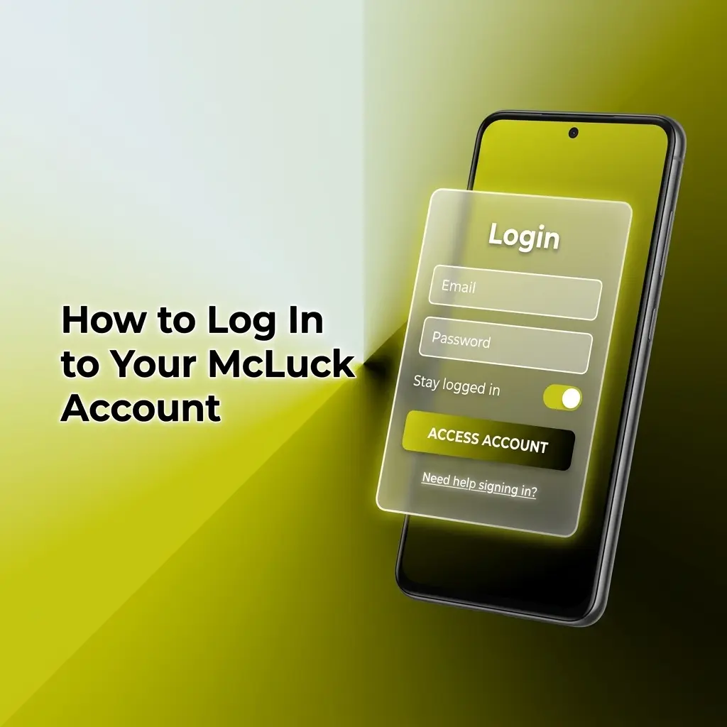 McLuck account login page showing email and password fields with two-step verification for secure sign-in access