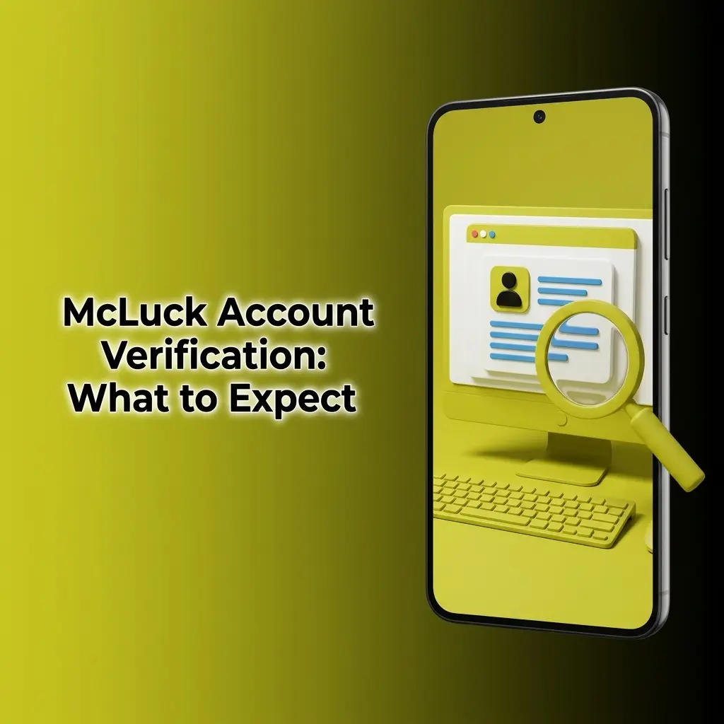 McLuck account verification process showing KYC steps for identity, address, and age confirmation to enable SC redemptions
