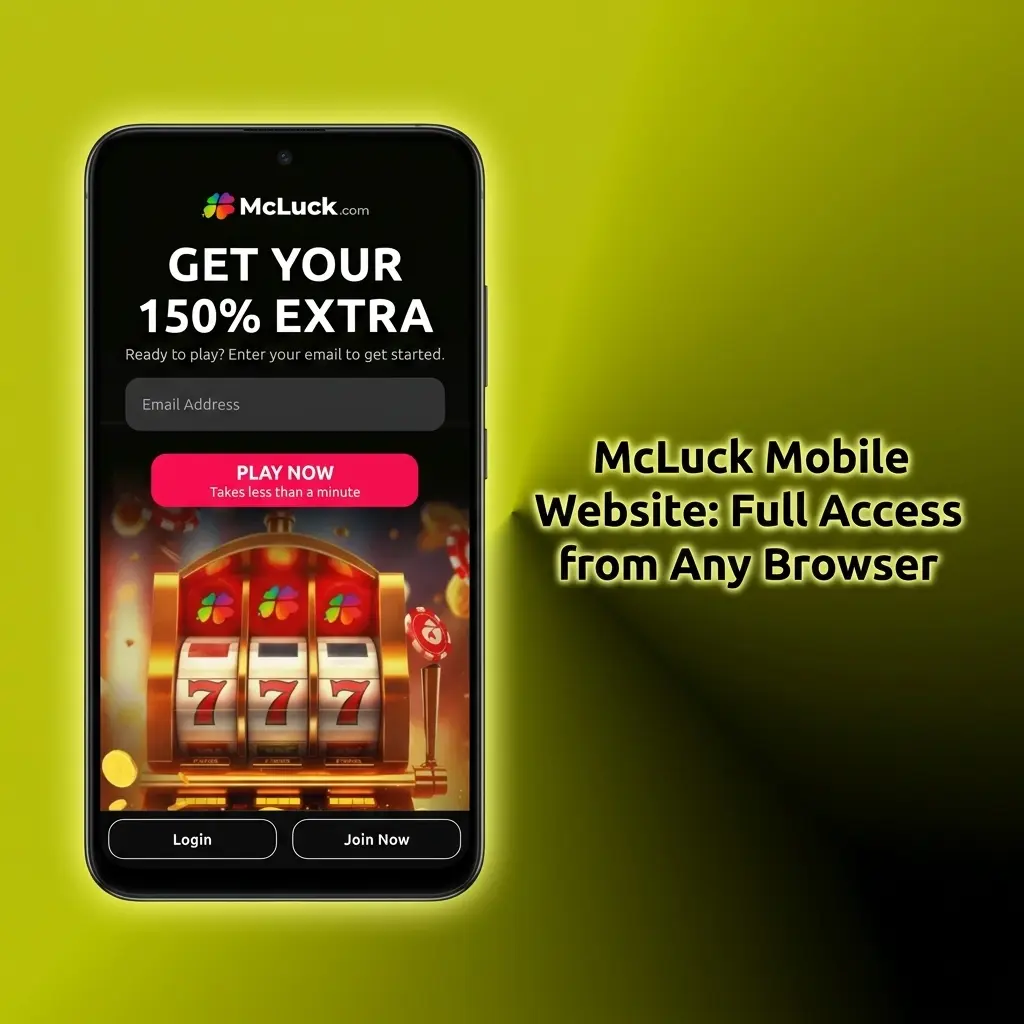 McLuck mobile website running on a smartphone browser with full casino game access and account management features