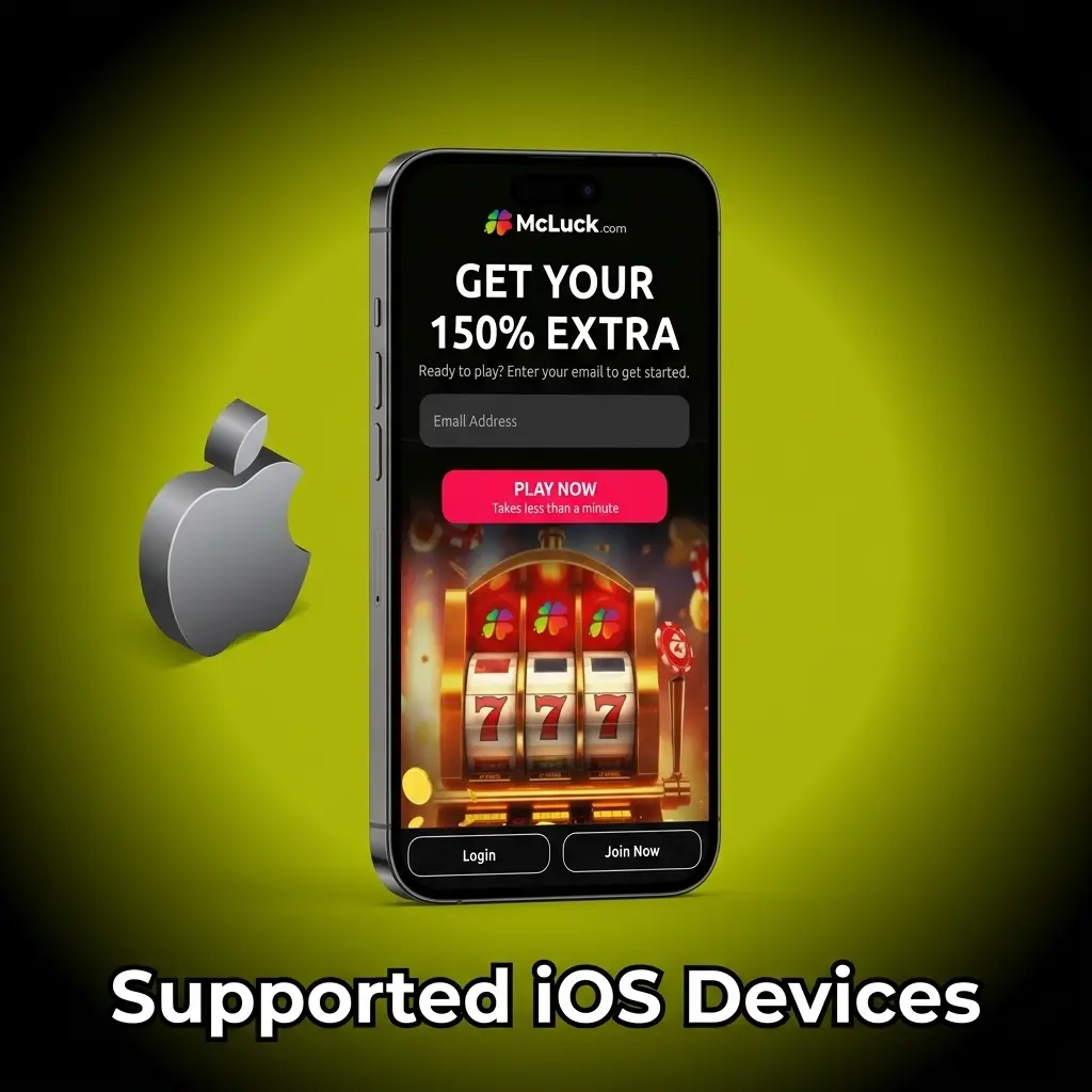 McLuck app supported iOS devices list including iPhone XR to 15 Pro Max, iPad Air, iPad Pro, and iPod Touch