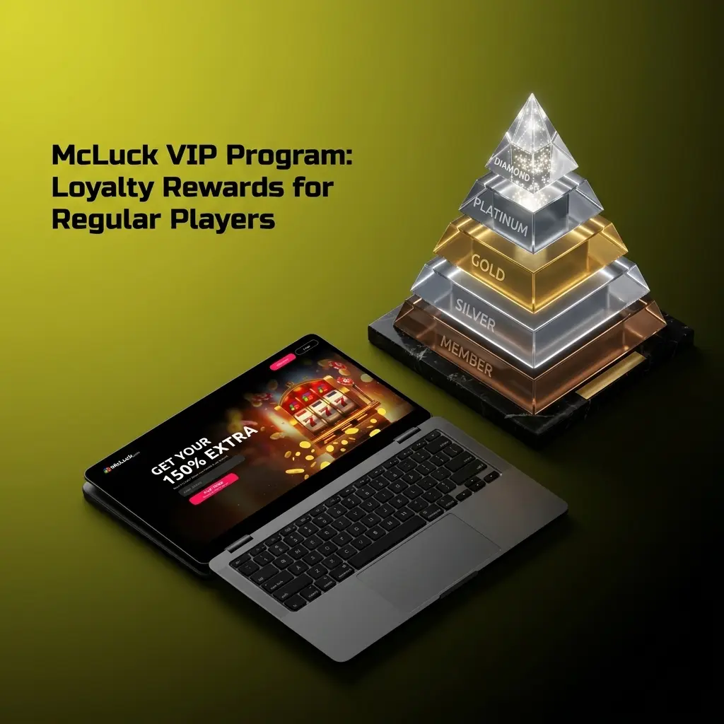 McLuck VIP Program tiers showing loyalty rewards, coin bonuses, and exclusive perks for regular players